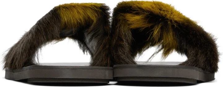 Dries Van Noten Brown & Yellow Open Toe Sandals - Image 2
