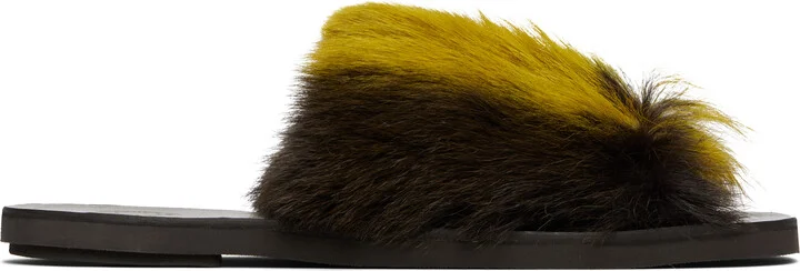 Dries Van Noten Brown & Yellow Open Toe Sandals