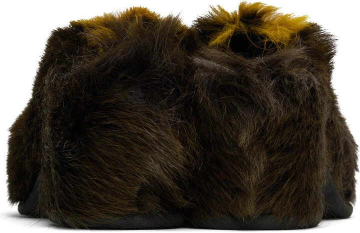 Dries Van Noten Brown & Yellow Platform Clogs - Image 2