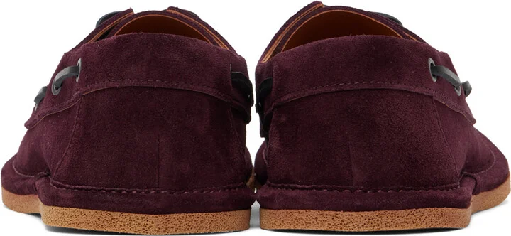 Dries Van Noten Burgundy Pantoufles Boat Shoes - Image 2