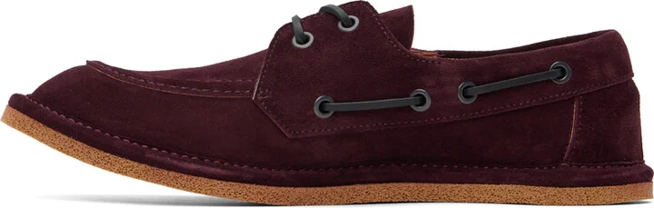 Dries Van Noten Burgundy Pantoufles Boat Shoes - Image 3