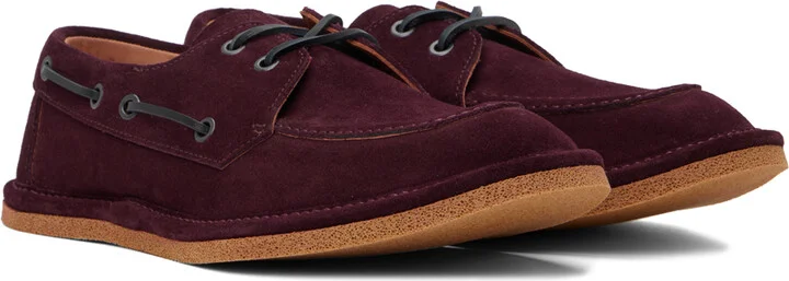 Dries Van Noten Burgundy Pantoufles Boat Shoes - Image 4