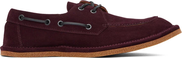 Dries Van Noten Burgundy Pantoufles Boat Shoes