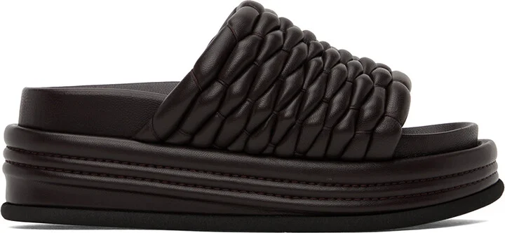 Dries Van Noten Burgundy Woven Sandals