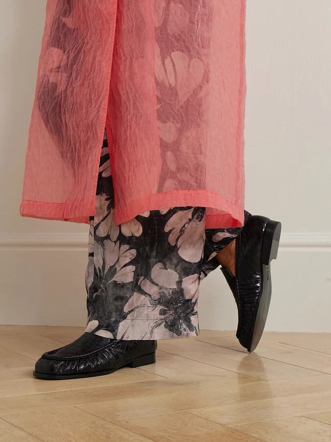 Dries Van Noten - Croc-effect Patent-leather Loafers - Black - Image 2