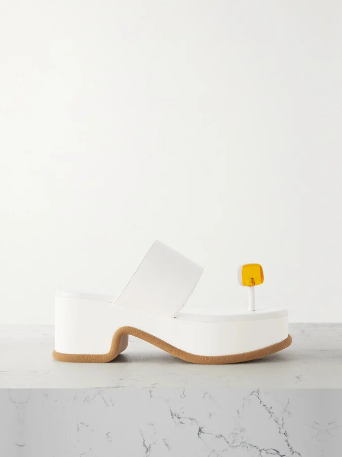 Dries Van Noten - Embellished Leather Sandals - White