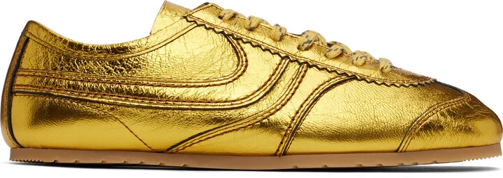 Dries Van Noten Gold Metallic Sneakers