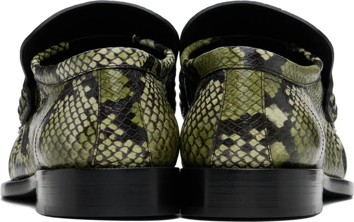 Dries Van Noten Green Leather Loafers - Image 2