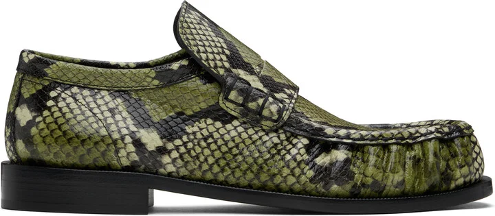 Dries Van Noten Green Leather Loafers