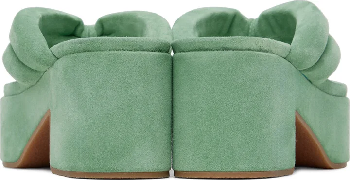 Dries Van Noten Green Platform Thong Sandals - Image 2