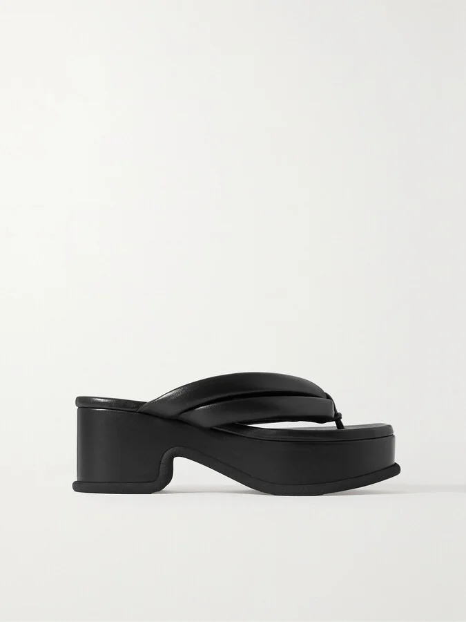 Dries Van Noten - Leather Platform Sandals - Black