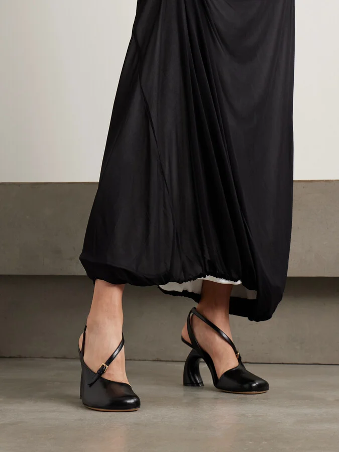 Dries Van Noten - Leather Slingback Pumps - Black - Image 2