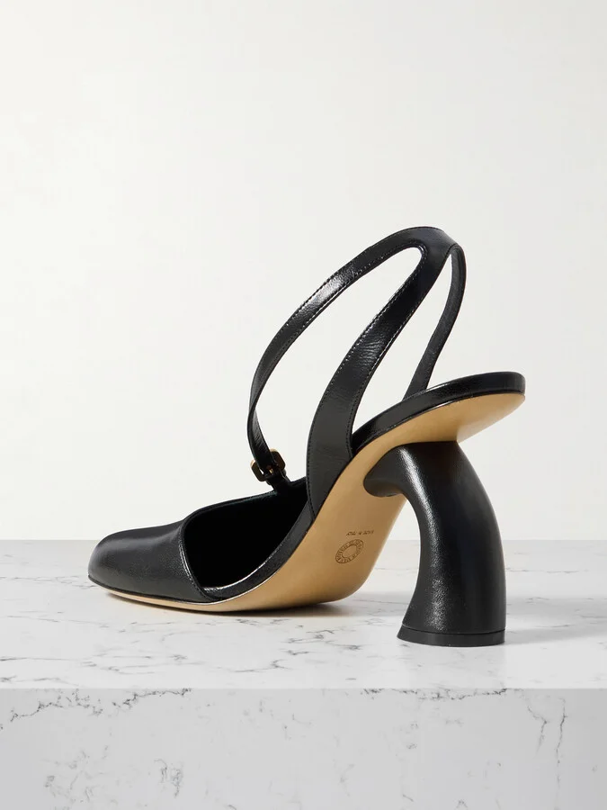 Dries Van Noten - Leather Slingback Pumps - Black - Image 3