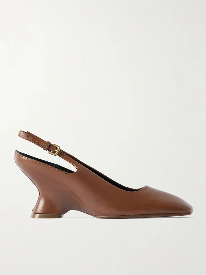 Dries Van Noten - Leather Slingback Pumps - Brown