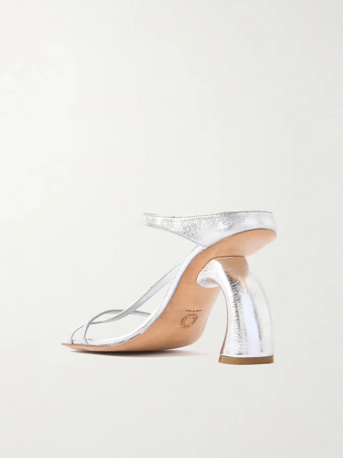 Dries Van Noten - Metallic Leather Mules - Silver - Image 3