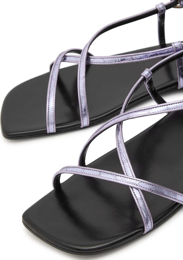 Dries Van Noten Metallic Leather Sandals - Image 3