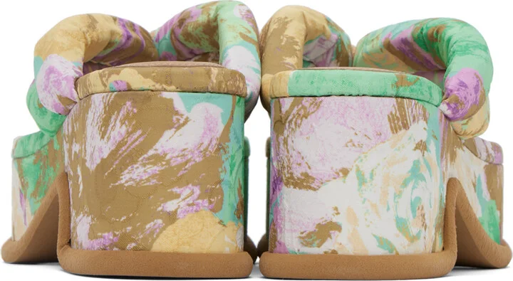 Dries Van Noten Multicolor Printed Platform Heeled Sandals - Image 2