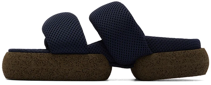 Dries Van Noten Navy Mesh Sandals - Image 3