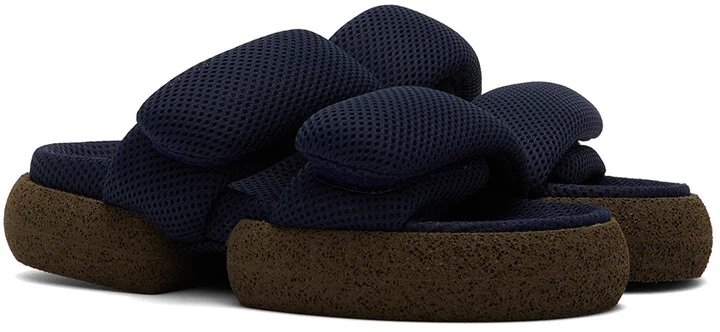 Dries Van Noten Navy Mesh Sandals - Image 4