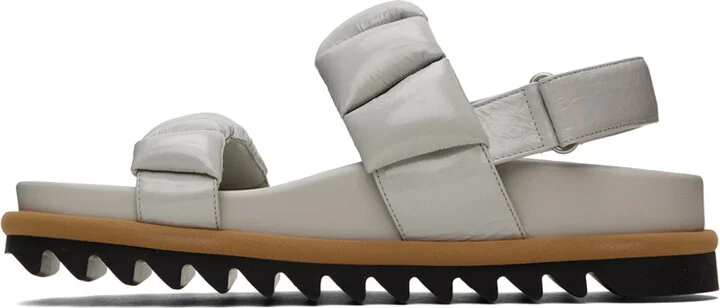 Dries Van Noten Off-White Padded Leather Sandals - Image 3