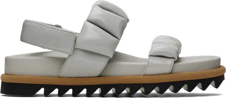 Dries Van Noten Off-White Padded Leather Sandals