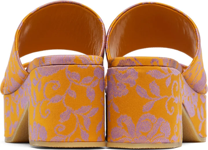 Dries Van Noten Orange Platform Heeled Sandals - Image 2