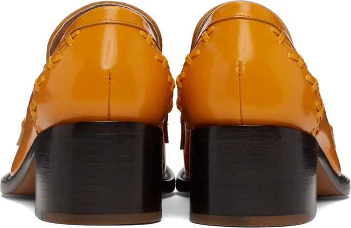 Dries Van Noten Orange Stitch Heels - Image 2
