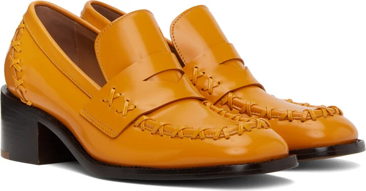 Dries Van Noten Orange Stitch Heels - Image 4