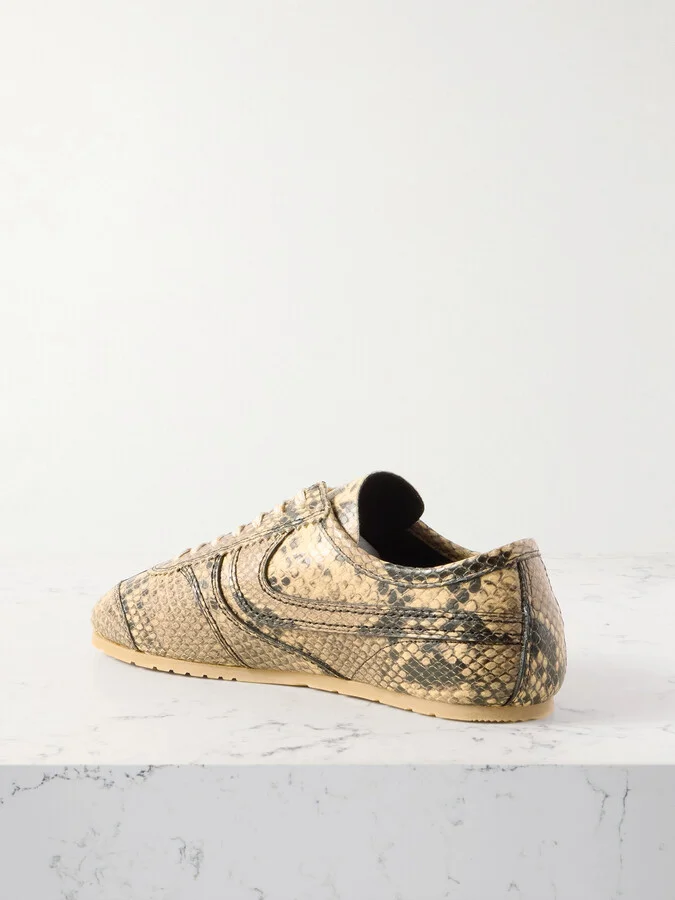 Dries Van Noten - Paneled Snake-effect Leather Sneakers - Animal print - Image 3