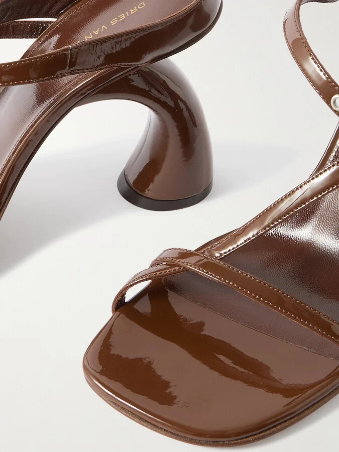 Dries Van Noten - Patent-leather Mules - Brown - Image 4