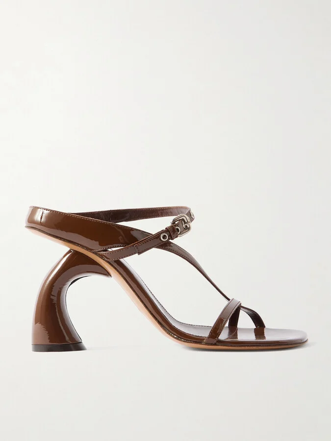 Dries Van Noten - Patent-leather Mules - Brown