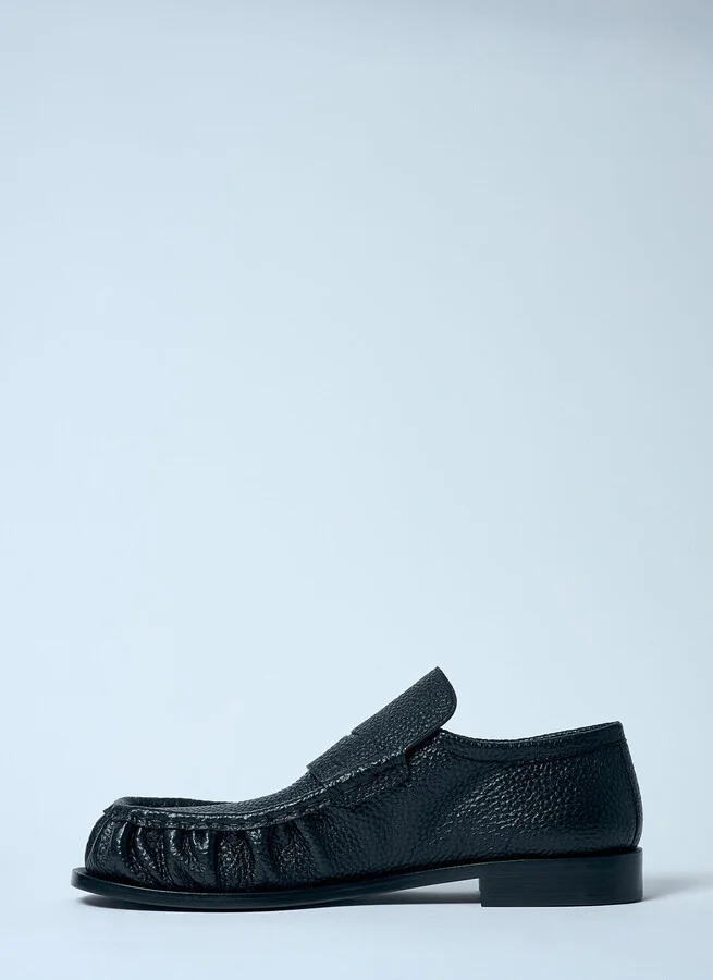 Dries Van Noten Pebble-grain Leather Loafers - Man Loafers Black Eu - 44 - Image 4