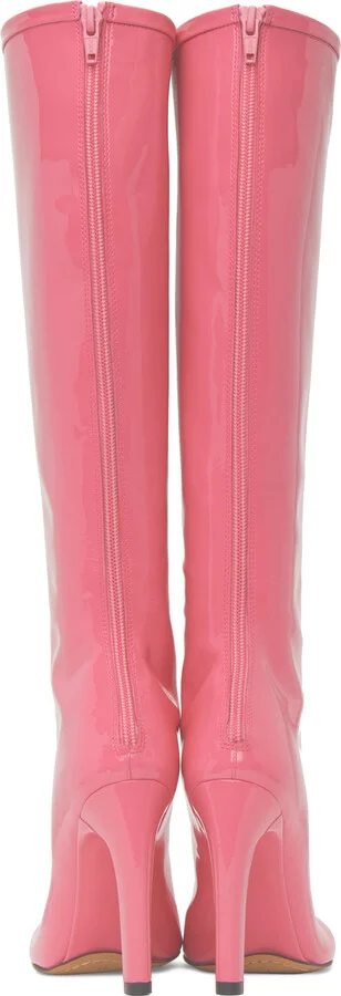 Dries Van Noten Pink Structured Tall Boots - Image 2