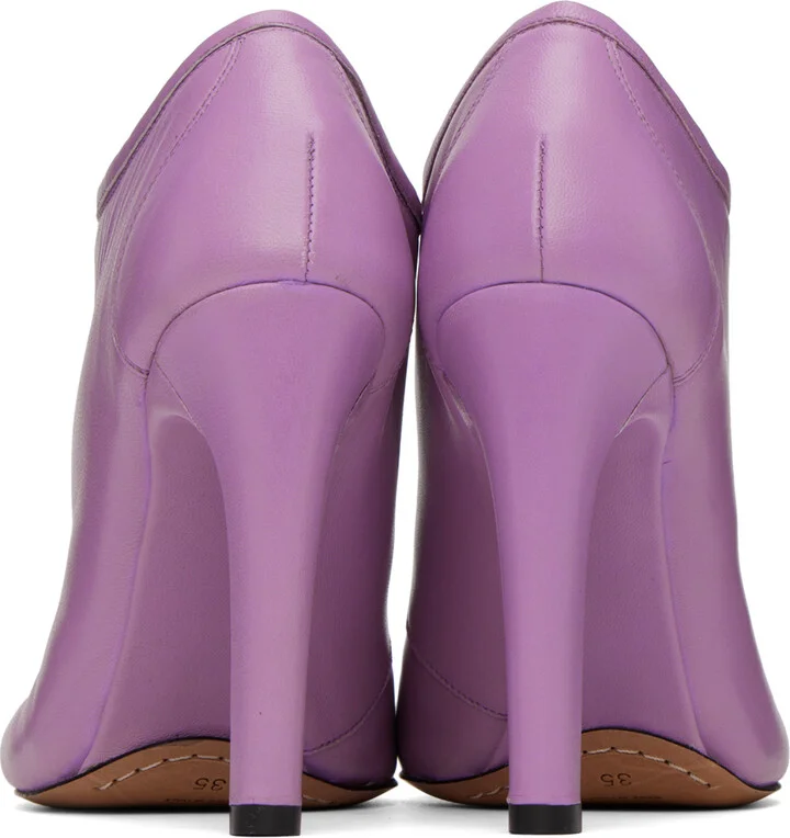 Dries Van Noten Purple Lace-Up Low Ankle Heels - Image 2