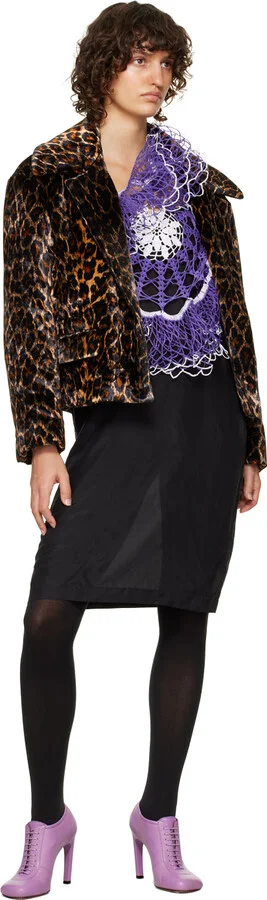 Dries Van Noten Purple Lace-Up Low Ankle Heels - Image 5