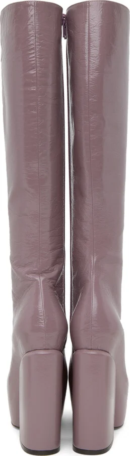 Dries Van Noten Purple Platform Boots - Image 2