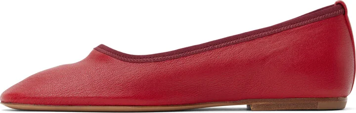 Dries Van Noten Red Leather Ballerina Flats - Image 3