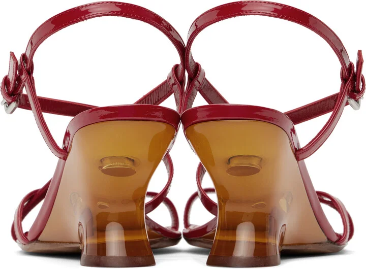 Dries Van Noten Red Patent Leather Heeled Sandals - Image 2