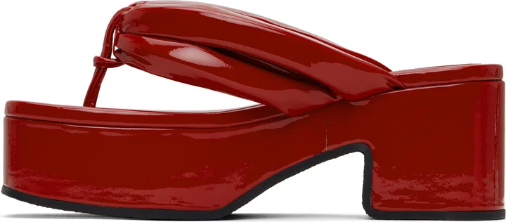 Dries Van Noten Red Platform Sandals - Image 3