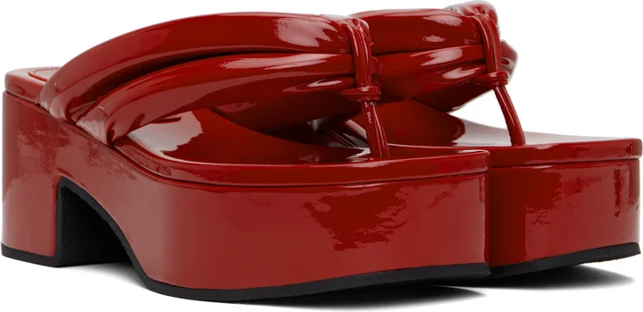 Dries Van Noten Red Platform Sandals - Image 4