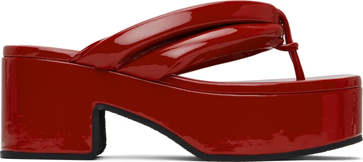 Dries Van Noten Red Platform Sandals