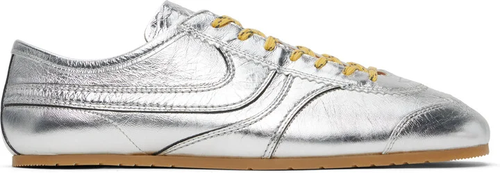 Dries Van Noten Silver Leather Sneakers