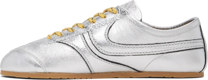 Dries Van Noten Silver Metallic Sneakers - Image 3
