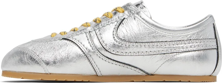 Dries Van Noten Silver Metallic Sneakers - Image 3