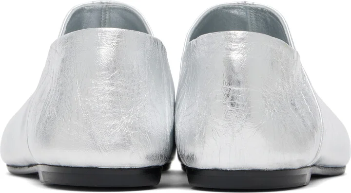 Dries Van Noten Silver Slip On Loafers - Image 2
