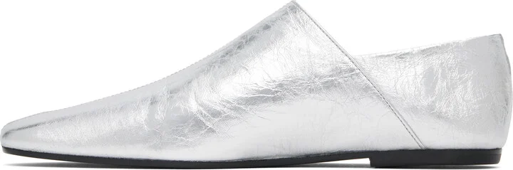 Dries Van Noten Silver Slip On Loafers - Image 3