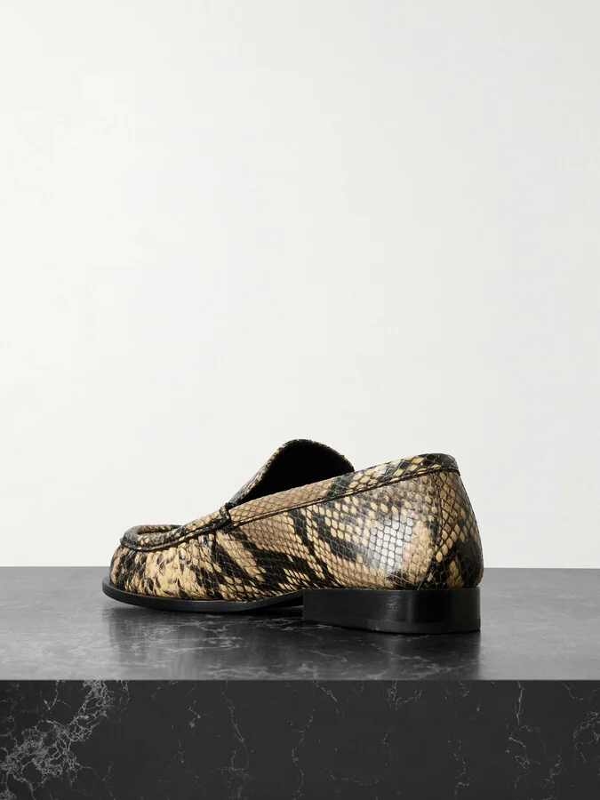 Dries Van Noten - Snake-effect Leather Loafers - Animal print - Image 3