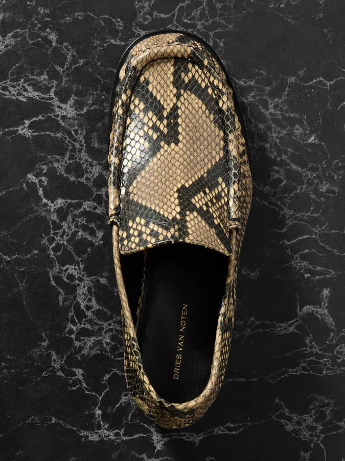Dries Van Noten - Snake-effect Leather Loafers - Animal print - Image 5