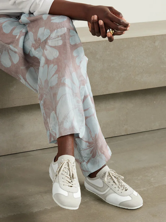 Dries Van Noten - Suede-trimmed Leather Sneakers - White - Image 2