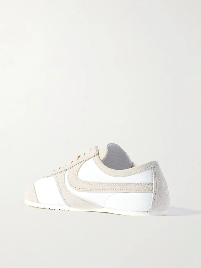 Dries Van Noten - Suede-trimmed Leather Sneakers - White - Image 3